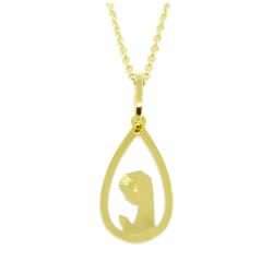 Colar com Pingente Madona em Ouro 18 Kilates - 25307