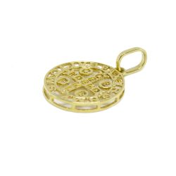 Pingente S�o Bento Vazado em Ouro 18 Kilates - 25309