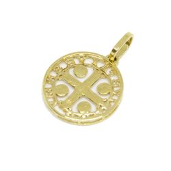 Pingente S�o Bento Vazado em Ouro 18 Kilates - 25309