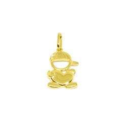 Pingente Boneco com Zirc�nia em Ouro 18 Kilates � 25312