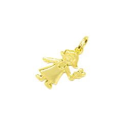 Pingente Menina Florista em Ouro 18 Kilates � 25318
