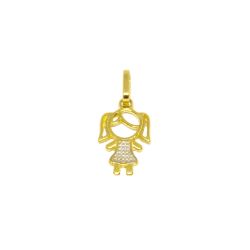 Pingente Menina Amorzinho em Ouro 18 Kilates � 25319