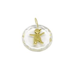 Pingente Boneco no Cristal em Ouro 18 Kilates � 25323