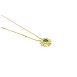 Colar Redondo com Zirc�nia Verde em Ouro 18 Kilates � 25328