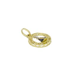 Pingente Nsra. Aparecida Redonda com Zirc�nias em Ouro 18 Kilates � 25336