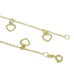 Pulseira Berloque Cora��es em Ouro 18 Kilates � 25343