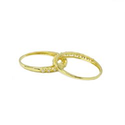 Aparador Vazado de Zirc�nias em Ouro 18 Kilates � 25344