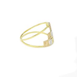 Anel Tricolor Quadriculado em Ouro 18 Kilates � 25346