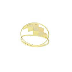 Anel Tricolor Quadriculado em Ouro 18 Kilates � 25346