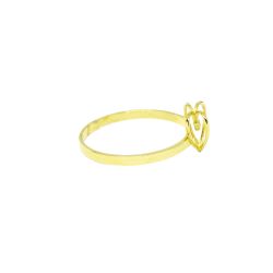 Anel Cora��o Duplo em Ouro 18 Kilates � 25348
