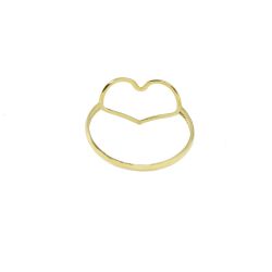 Anel Cora��o Vazado em Ouro 18 Kilates � 25349