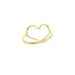 Anel Cora��o Vazado em Ouro 18 Kilates � 25349