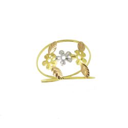 Anel Tri Flores em Ouro 18 Kilates � 25350