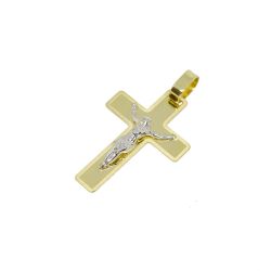 Pingente Crucifixo Retangular em Ouro 18 Kilates � 25357