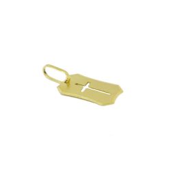 Pingente Placa Cruz Vazada em Ouro 18 Kilates � 25361