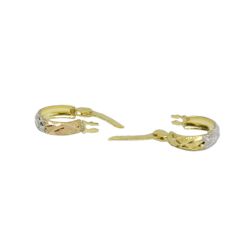 Brinco Argola Treli�a Tricolor em Ouro 18 Kilates - 25365