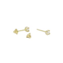 Brinco P�rola 2mm com Garras em Ouro 18 Kilates � 25366