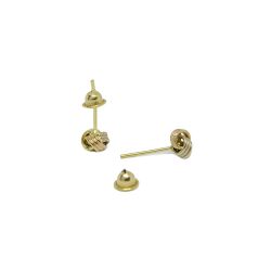 Brinco Uni�o Duplo Tricolor em Ouro 18 Kilates � 25369