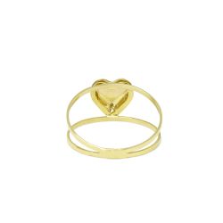 Anel Cora��o Tricolor em Ouro 18 Kilates � 25370