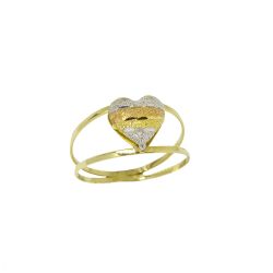 Anel Cora��o Tricolor em Ouro 18 Kilates � 25370