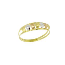 Anel Losango Tricolor em Ouro 18 Kilates � 25371