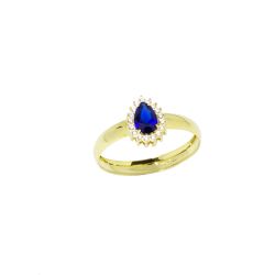 Anel Formatura Gota Azul em Ouro 18 Kilates � 25372