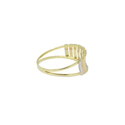 Anel C�ncavo Tricolor em Ouro 18 Kilates � 25376