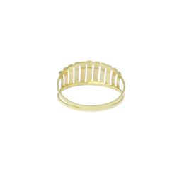 Anel C�ncavo Tricolor em Ouro 18 Kilates � 25376
