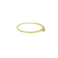 Anel Solit�rio Redondo em Ouro 18 Kilates � 25381
