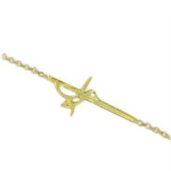 Pulseira Malha Portuguesa Escrito F� em Ouro 18 Kilates � 25399