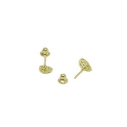 Brinco Gota em Zirc�nias em Ouro 18 Kilates � 25411