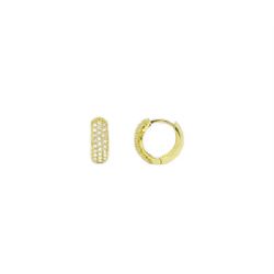 Brinco Argola com Zirc�nias em Ouro 18 Kilates � 25416
