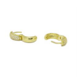 Brinco Argola com Zirc�nias em Ouro 18 Kilates � 25416