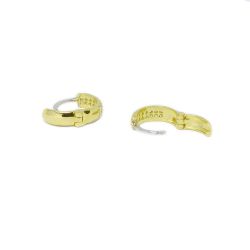 Brinco Argola Mini com Zirc�nias em Ouro 18 Kilates � 25417