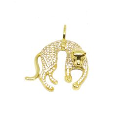 Pingente Pantera com Zirc�nias em Ouro 18 Kilates � 25425