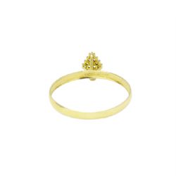 Anel Solit�rio Losango Zirc�nia em Ouro 18 Kilates � 25431