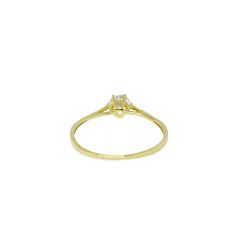 Anel Solit�rio Tradicional com Zirc�nia em Ouro 18 Kilates � 25432