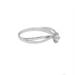 Anel Solit�rio Torcido Zirc�nia em Ouro 18 Kilates � 25433