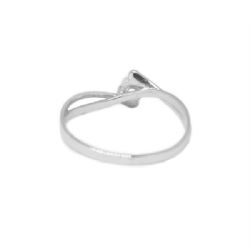 Anel Solit�rio Torcido Zirc�nia em Ouro 18 Kilates � 25433