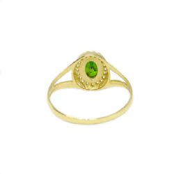 Anel Oval Esmeralda Sint�tica em Ouro 18 Kilates � 25437