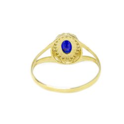 Anel Oval Safira Sint�tica em Ouro 18 Kilates � 25438