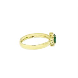Anel Gota Esmeralda Sint�tica em Ouro 18 Kilates � 25440