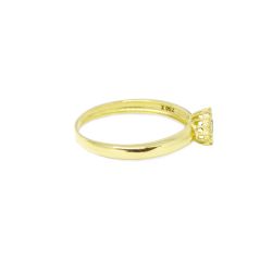 Anel Redondo Esmeralda Sint�tica em Ouro 18 Kilates � 25441