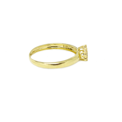 Anel Redondo Safira Sint�tica em Ouro 18 Kilates � 25442