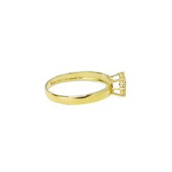 Anel Redondo Safira Sint�tica em Ouro 18 Kilates � 25443