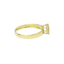 Anel Redondo Rubi Sint�tica em Ouro 18 Kilates � 25444