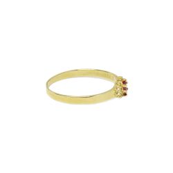 Anel Navete Rubi Sint�tica em Ouro 18 Kilates � 25446