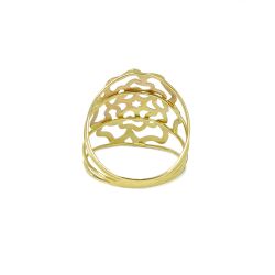 Anel Flor Tricolor Vazado em Ouro 18 Kilates � 25448