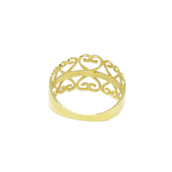 Anel Infinitos Cora��es Vazado em Ouro 18 Kilates � 25450