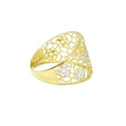 Anel Infinitas Flores Vazado em Ouro 18 Kilates � 25451